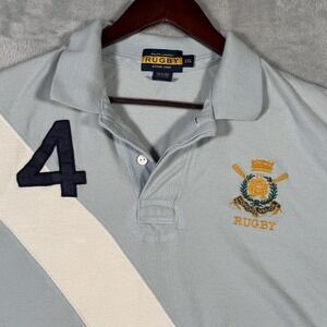 Rugby Ralph Lauren Shirt Mens 2XL Blue Crest Sash Athletic Polo Classic 2000s‎